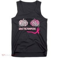 Save The Pumpkins Breast Cancer Awareness Ribbon Tank Top thumb 0