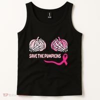 Save The Pumpkins Breast Cancer Awareness Ribbon Tank Top thumb 2