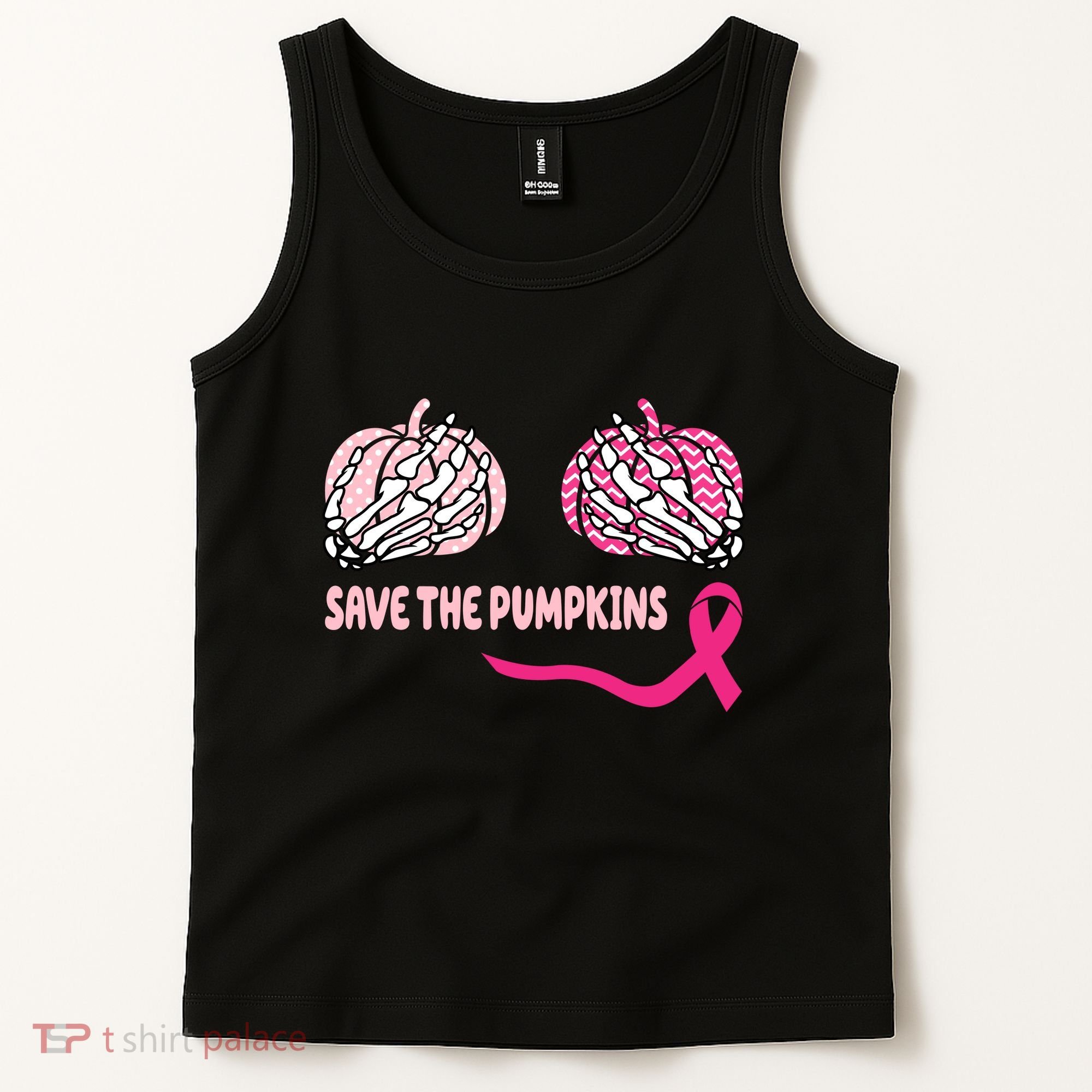 Save The Pumpkins Breast Cancer Awareness Ribbon Tank Top