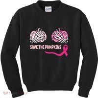 Save The Pumpkins Breast Cancer Awareness Ribbon Kids Sweatshirt thumb 0