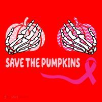 Save The Pumpkins Breast Cancer Awareness Ribbon Santa Hat thumb 1