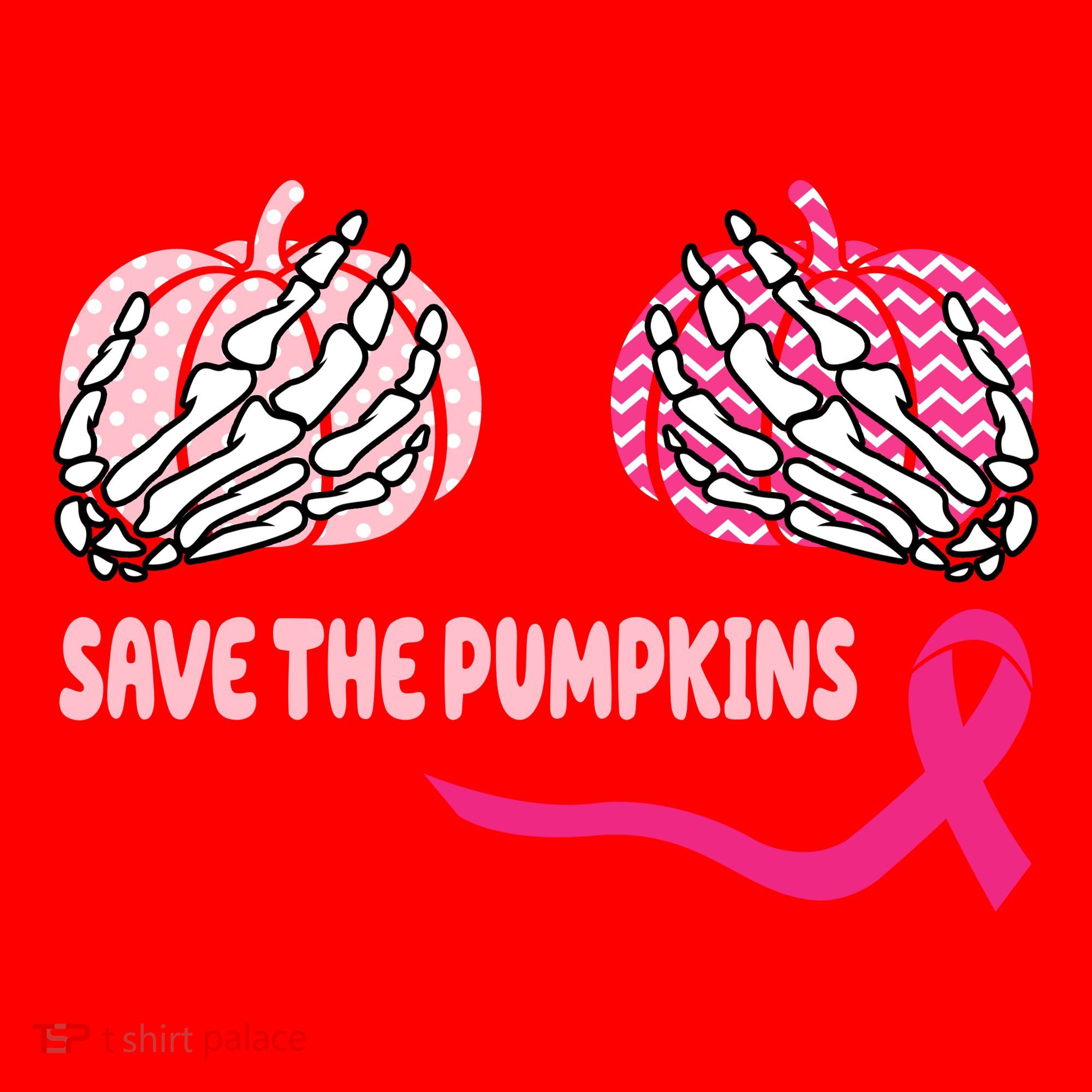 Save The Pumpkins Breast Cancer Awareness Ribbon Santa Hat