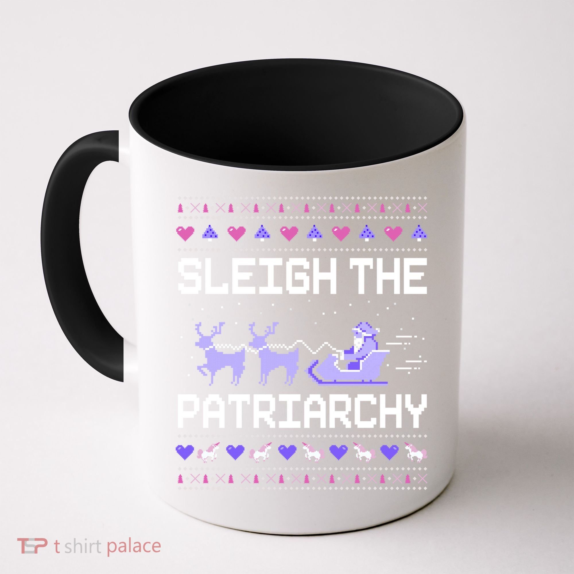 Sleigh The Patriarchy Feminist Feminism Meme Ugly Christmas Gift Coffee Mug