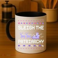 Sleigh The Patriarchy Feminist Feminism Meme Ugly Christmas Gift Coffee Mug thumb 4