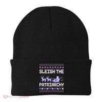 Sleigh The Patriarchy Feminist Feminism Meme Ugly Christmas Gift Beanie thumb 0