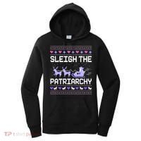 Sleigh The Patriarchy Feminist Feminism Meme Ugly Christmas Gift Women's Hoodie thumb 0