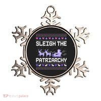Sleigh The Patriarchy Feminist Feminism Meme Ugly Christmas Gift Ornament thumb 0