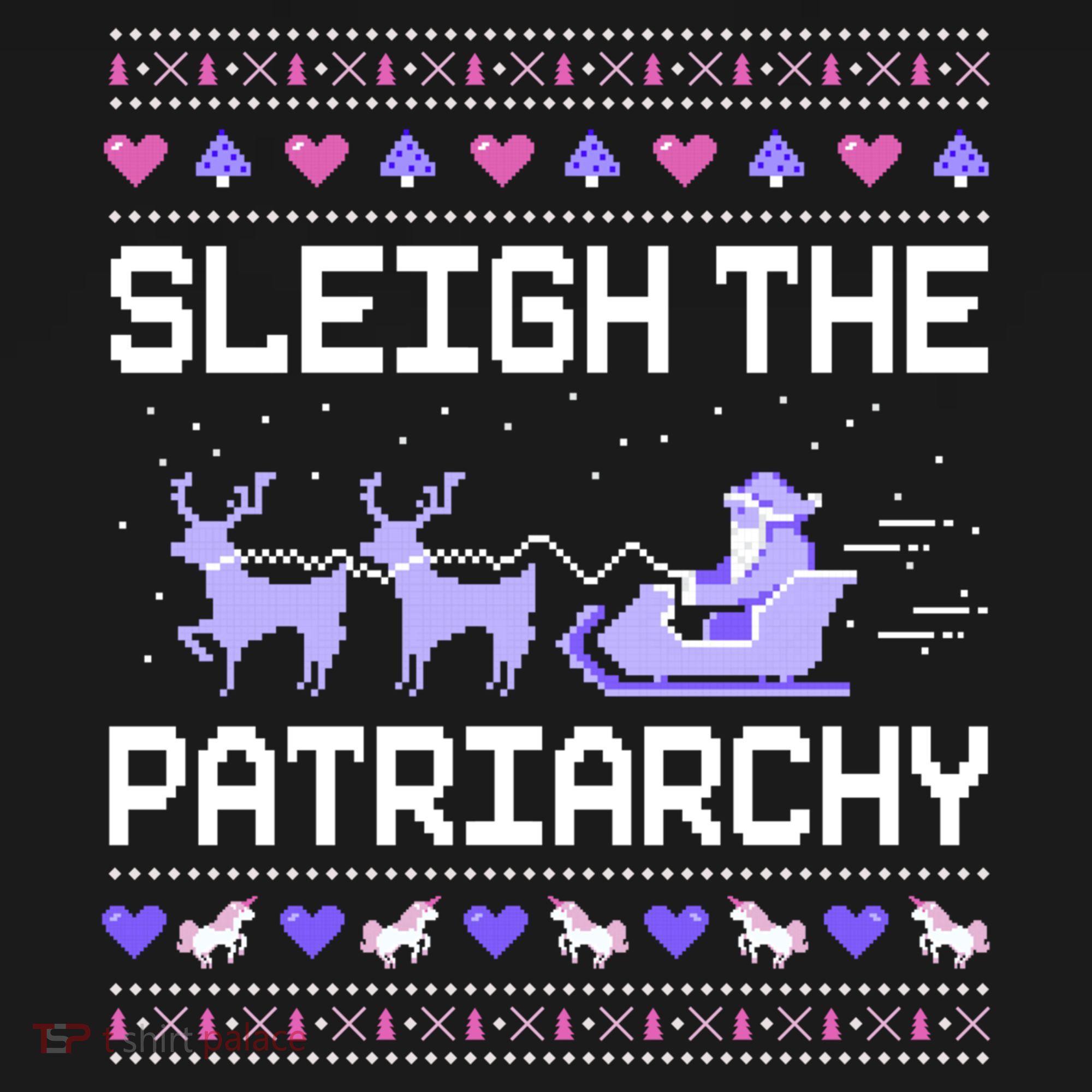 Sleigh The Patriarchy Feminist Feminism Meme Ugly Christmas Gift Ornament