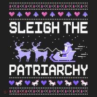 Sleigh The Patriarchy Feminist Feminism Meme Ugly Christmas Gift Golf Towel thumb 3