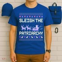 Sleigh The Patriarchy Feminist Feminism Meme Ugly Christmas Gift T-Shirt thumb 6