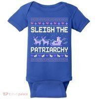 Sleigh The Patriarchy Feminist Feminism Meme Ugly Christmas Gift Baby Bodysuit thumb 0