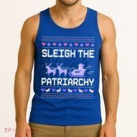 Sleigh The Patriarchy Feminist Feminism Meme Ugly Christmas Gift Tank Top thumb 3