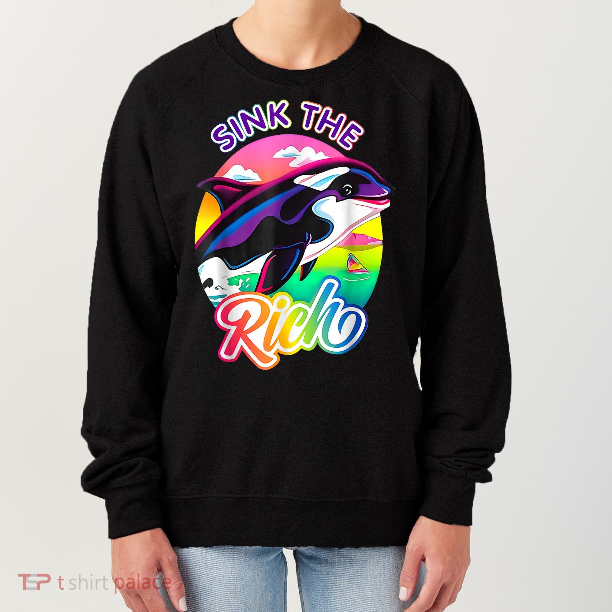 Sink The Rich Gladys The Yacht Sinking Orca Women's Sweatshirt