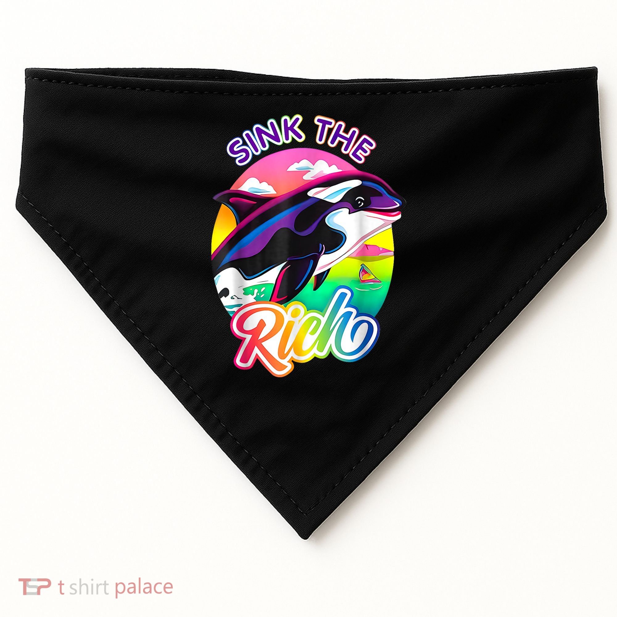 Sink The Rich Gladys The Yacht Sinking Orca USA-Made Doggie Bandana