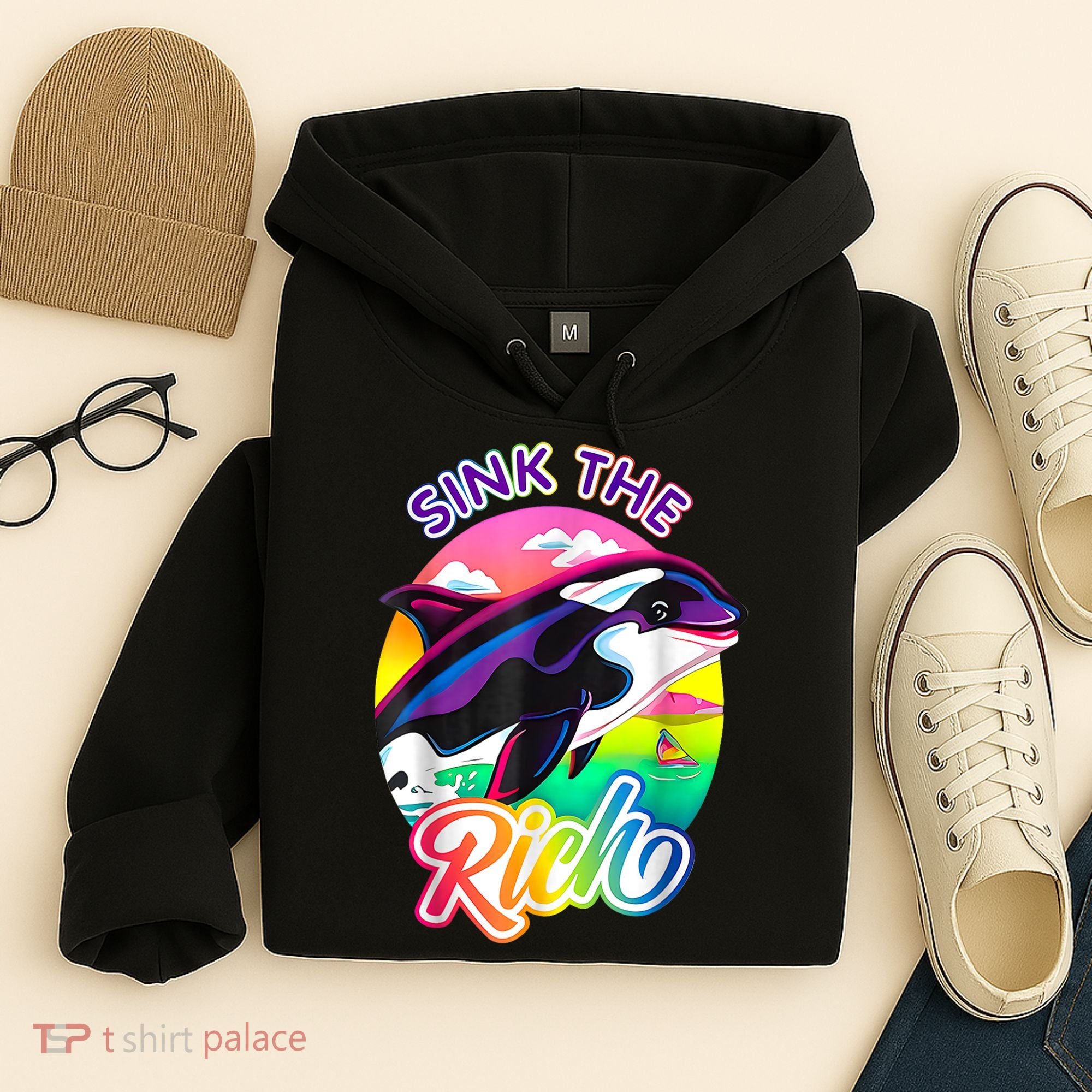 Sink The Rich Gladys The Yacht Sinking Orca Hoodie