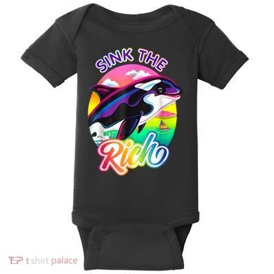 Sink The Rich Gladys The Yacht Sinking Orca Baby Bodysuit