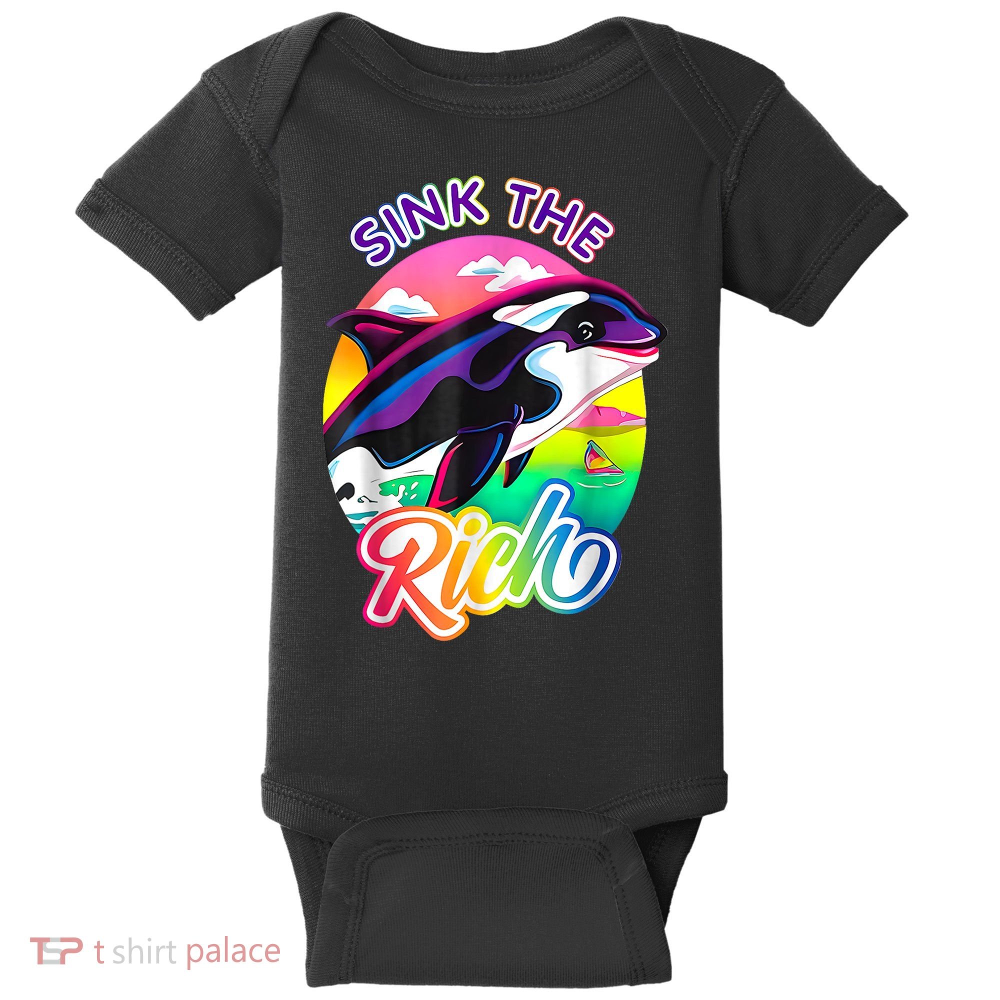 Sink The Rich Gladys The Yacht Sinking Orca Baby Bodysuit