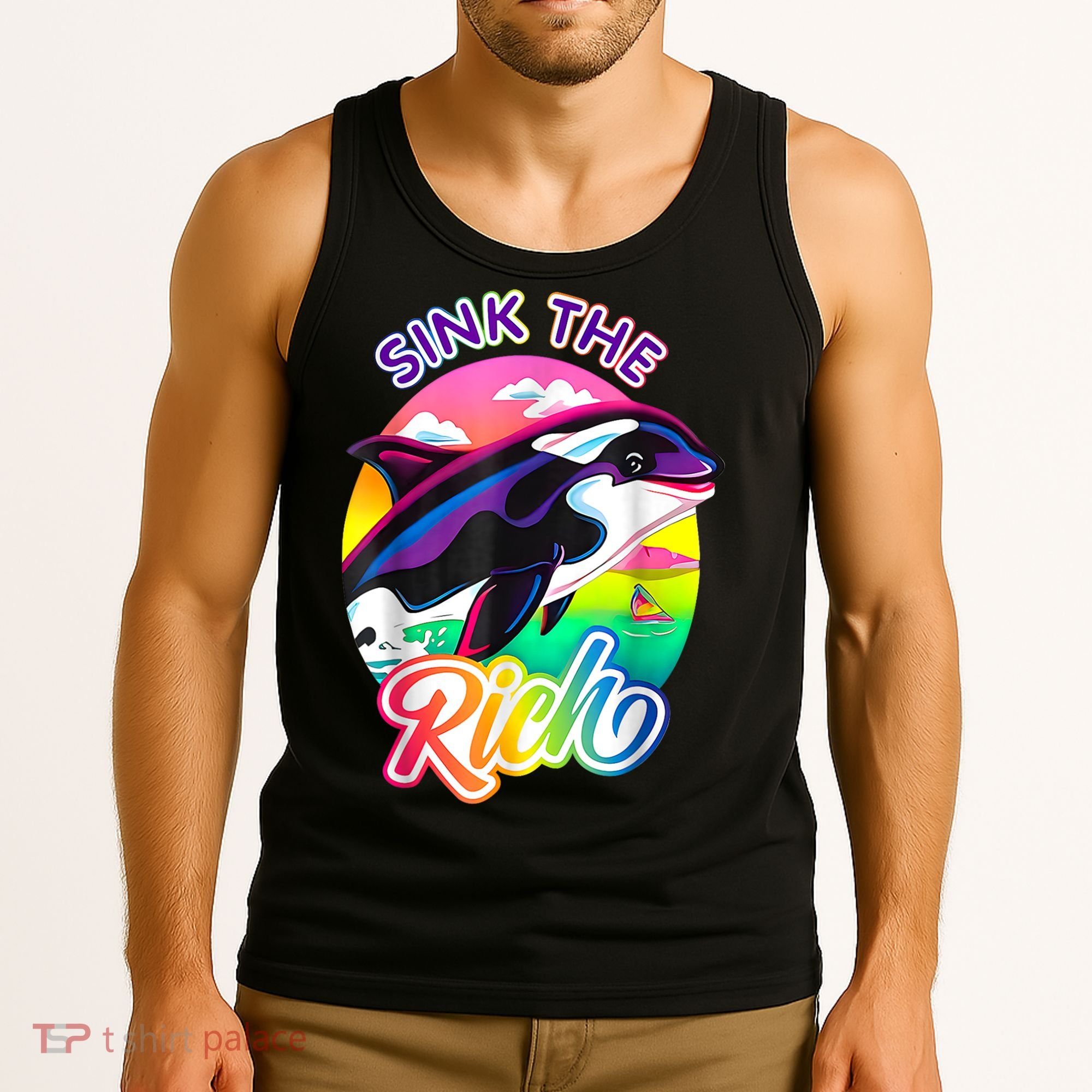 Sink The Rich Gladys The Yacht Sinking Orca Tank Top