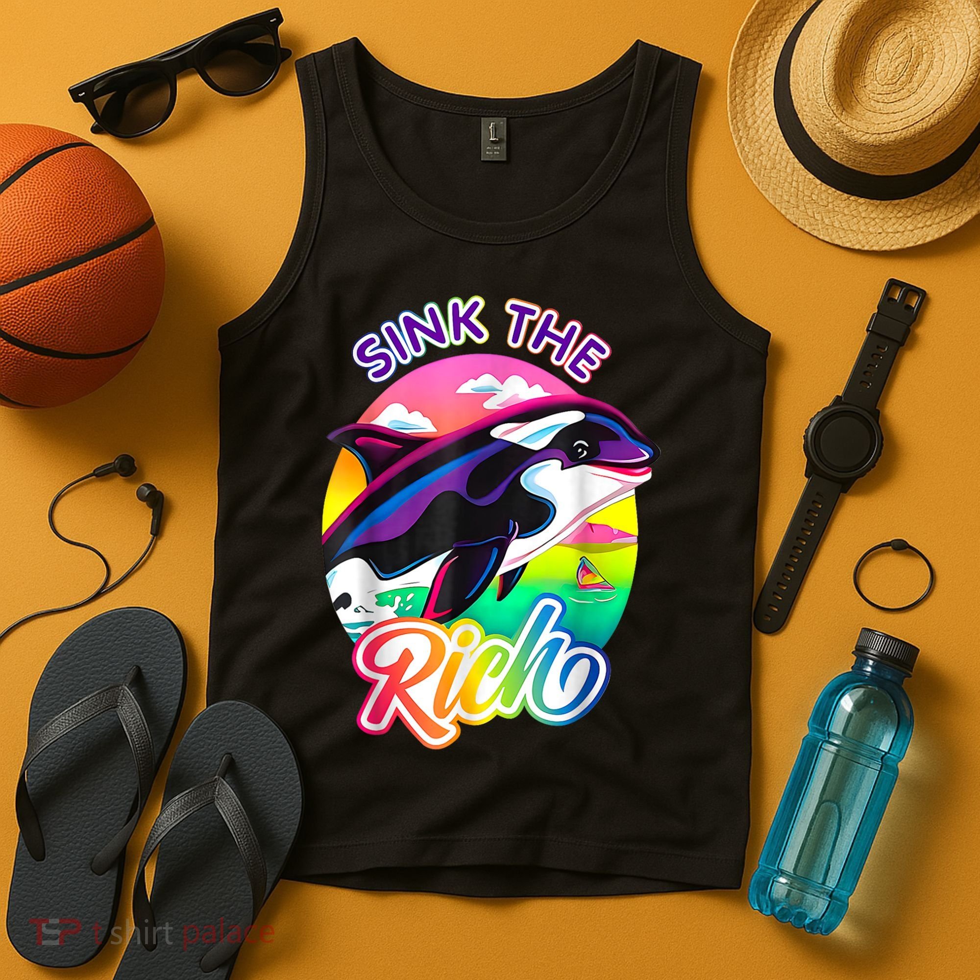 Sink The Rich Gladys The Yacht Sinking Orca Tank Top