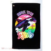 Sink The Rich Gladys The Yacht Sinking Orca Golf Towel thumb 0