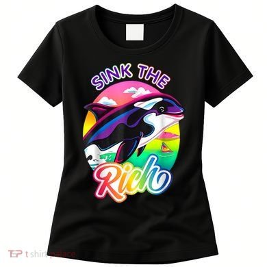 Sink The Rich Gladys The Yacht Sinking Orca Women's T-Shirt