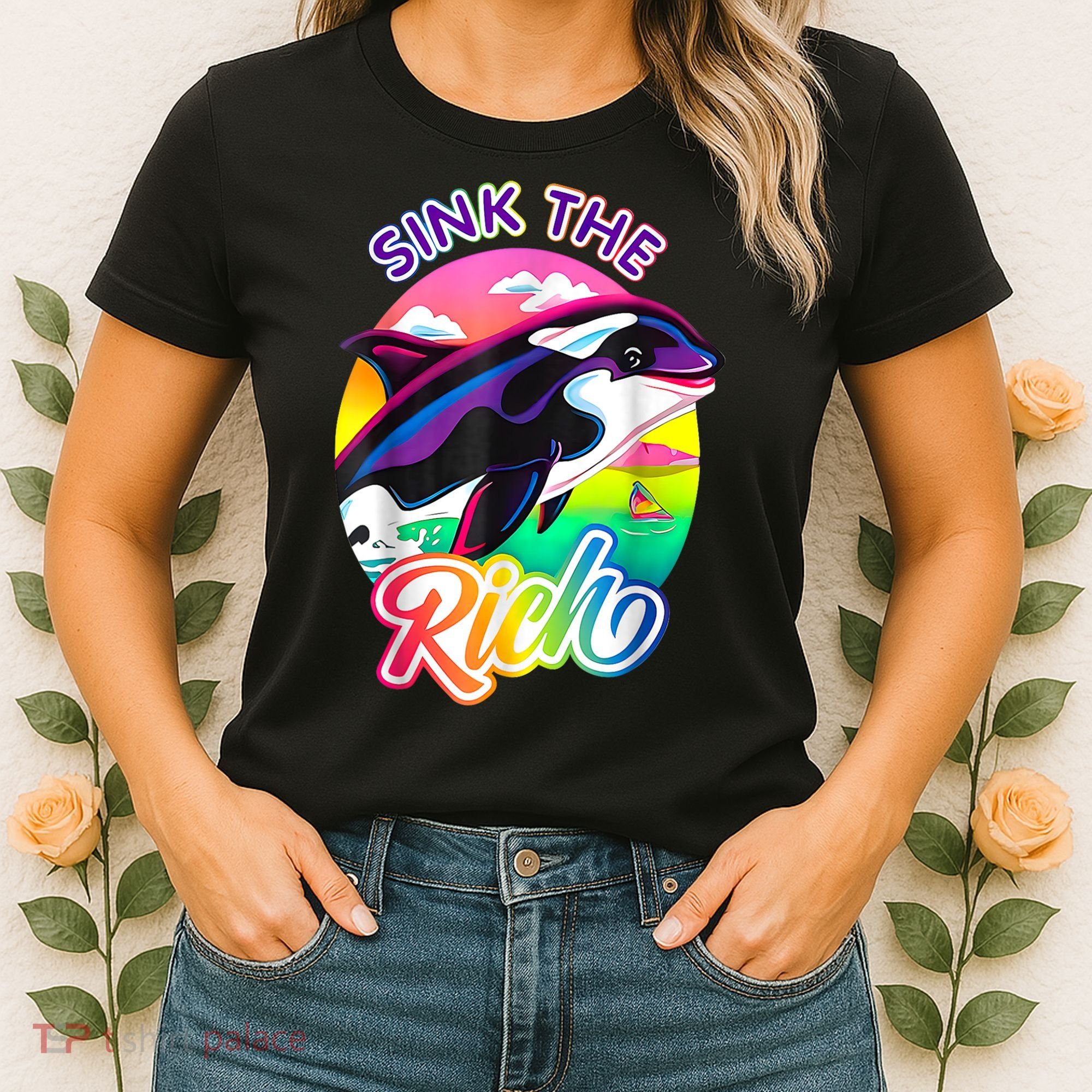 Sink The Rich Gladys The Yacht Sinking Orca Women's T-Shirt