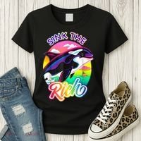 Sink The Rich Gladys The Yacht Sinking Orca Women's T-Shirt thumb 3