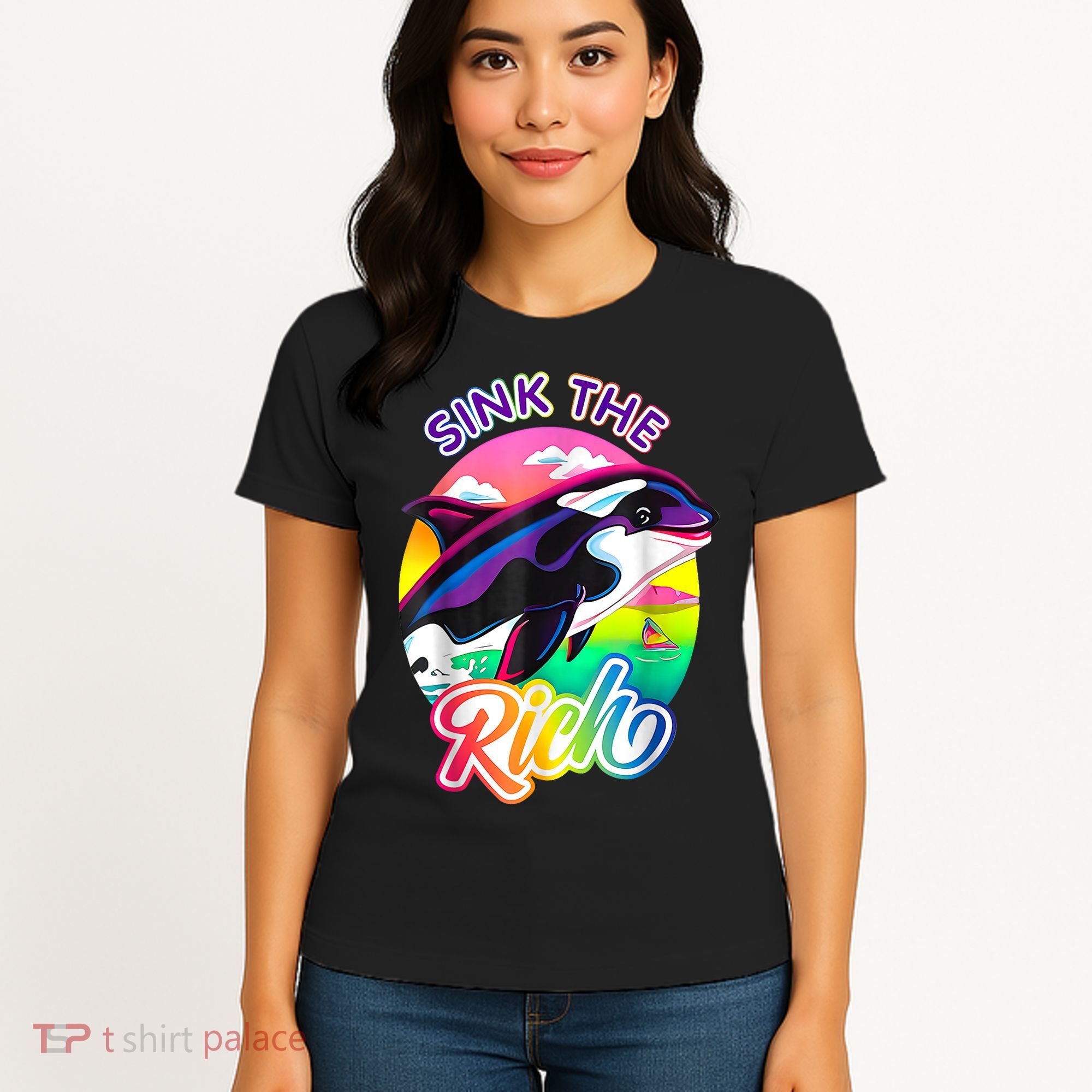 Sink The Rich Gladys The Yacht Sinking Orca Women's T-Shirt