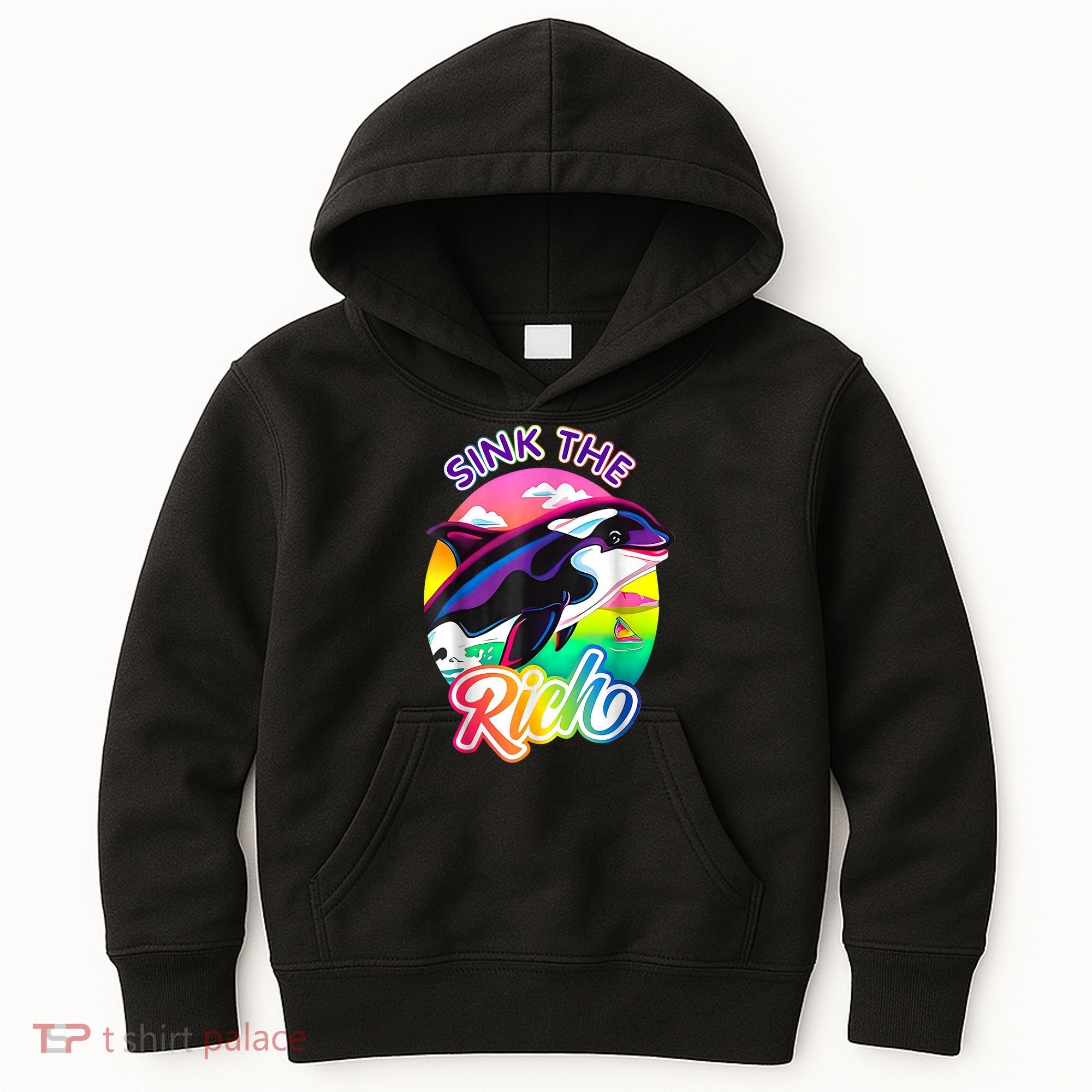 Sink The Rich Gladys The Yacht Sinking Orca Kids Hoodie