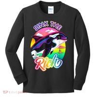 Sink The Rich Gladys The Yacht Sinking Orca Kids Long Sleeve Shirt thumb 0