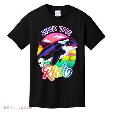 Sink The Rich Gladys The Yacht Sinking Orca Kids T-Shirt