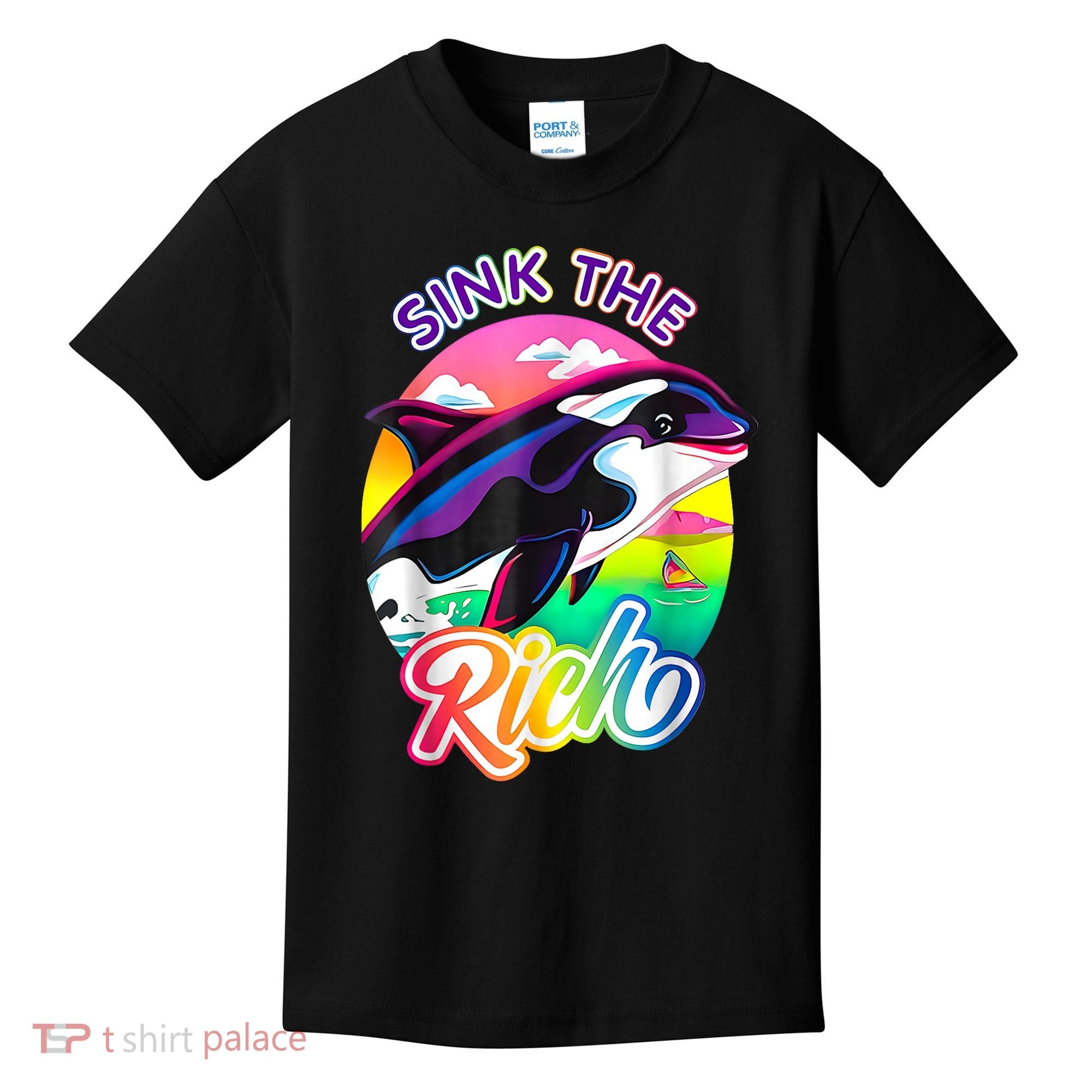 Sink The Rich Gladys The Yacht Sinking Orca Kids T-Shirt