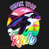 Sink The Rich Gladys The Yacht Sinking Orca Kids T-Shirt thumb 4