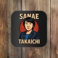 Sanae Takaichi Retro Japanese Politician Political Coaster thumb 0