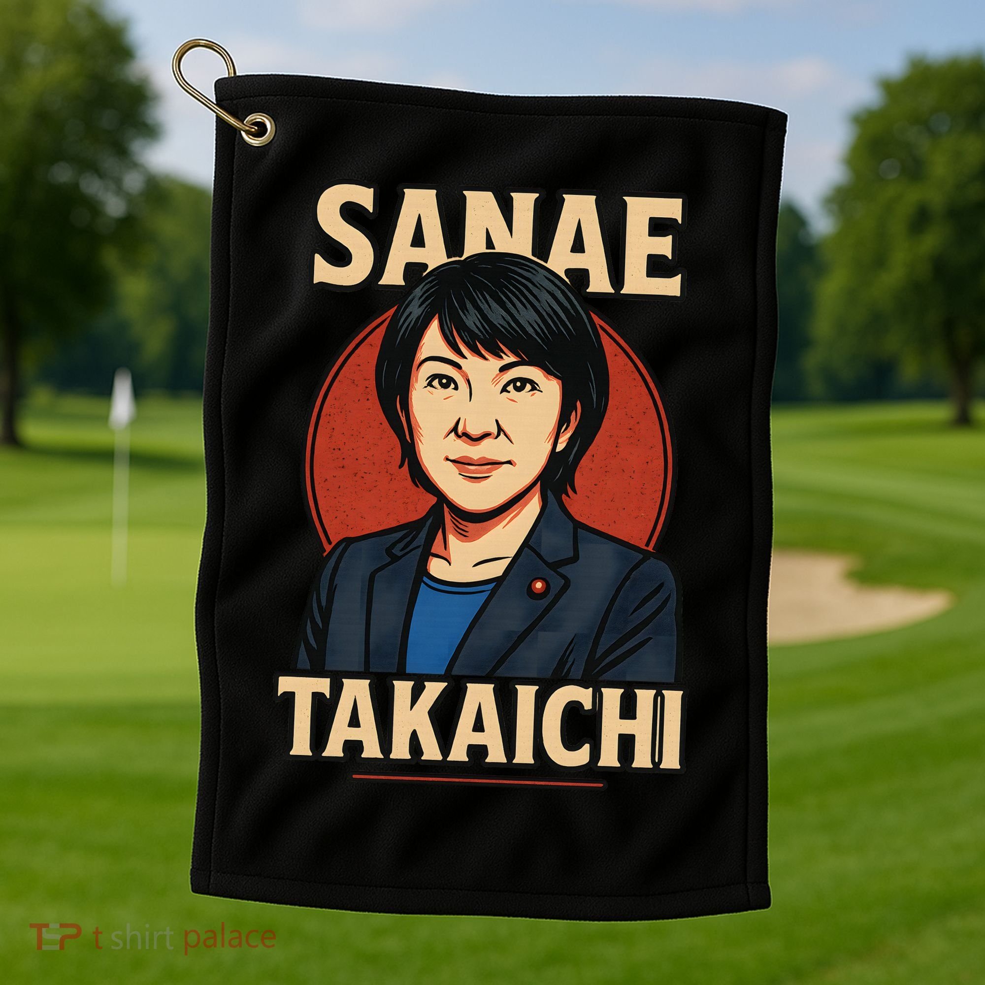 Sanae Takaichi Retro Japanese Politician Political Golf Towel