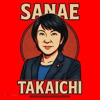 Sanae Takaichi Retro Japanese Politician Political Santa Hat thumb 1
