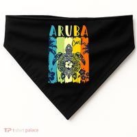 Sea Turtle Retro Aruba Caribe Family Vacation USA-Made Doggie Bandana thumb 0