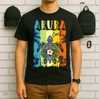 Sea Turtle Retro Aruba Caribe Family Vacation T-Shirt thumb 6