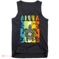 Sea Turtle Retro Aruba Caribe Family Vacation Tank Top thumb 0