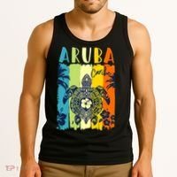 Sea Turtle Retro Aruba Caribe Family Vacation Tank Top thumb 3