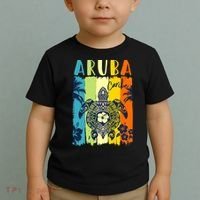 Sea Turtle Retro Aruba Caribe Family Vacation Toddler T-Shirt thumb 2