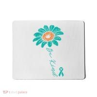 Sunflower Teal Ribbon Be Kind Ovarian Cancer Awareness Women Mousepad thumb 0