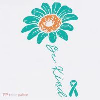 Sunflower Teal Ribbon Be Kind Ovarian Cancer Awareness Women Mousepad thumb 1