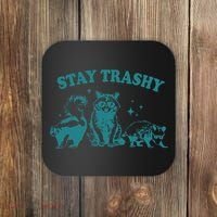 Stay Trashy Raccoon Opossum Skunk Gift Coaster thumb 0