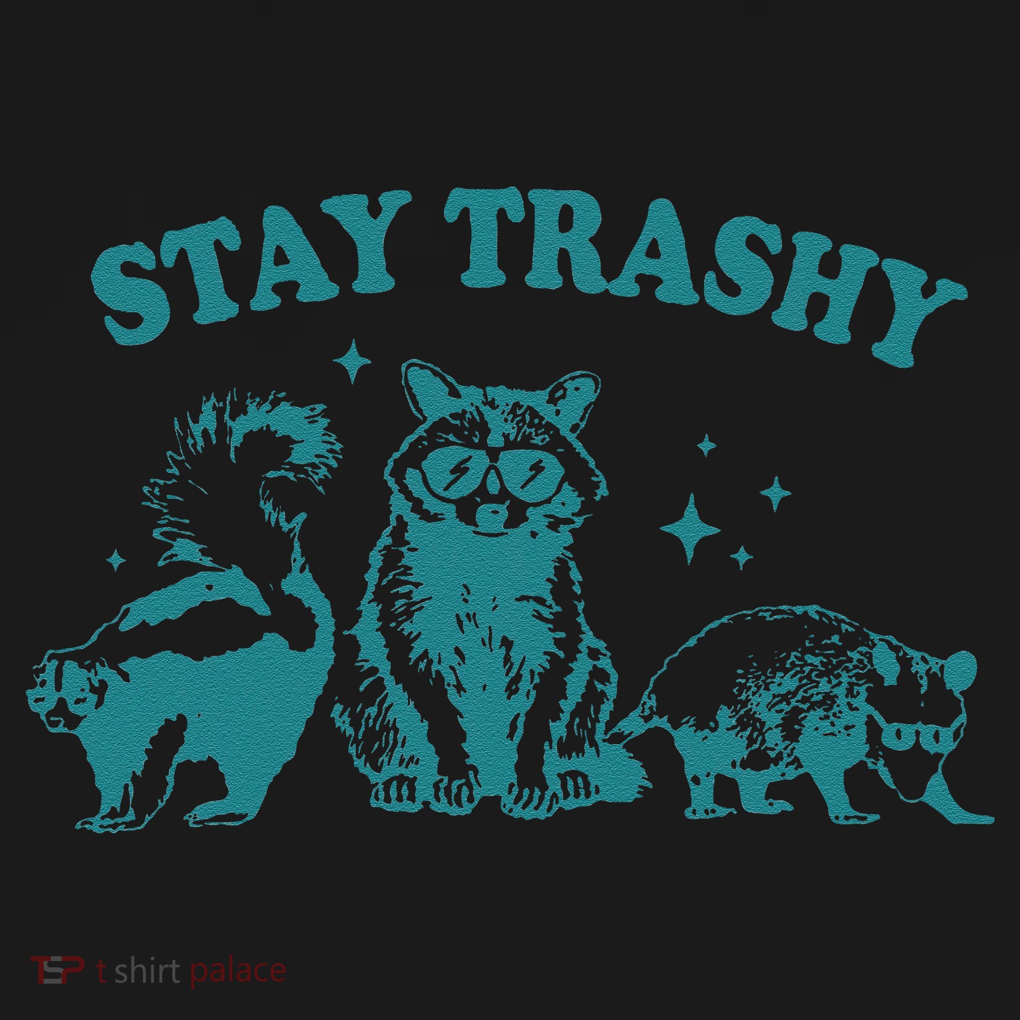 Stay Trashy Raccoon Opossum Skunk Gift Coaster