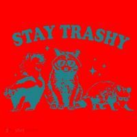 Stay Trashy Raccoon Opossum Skunk Gift Santa Hat thumb 1