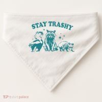 Stay Trashy Raccoon Opossum Skunk Gift USA-Made Doggie Bandana thumb 0