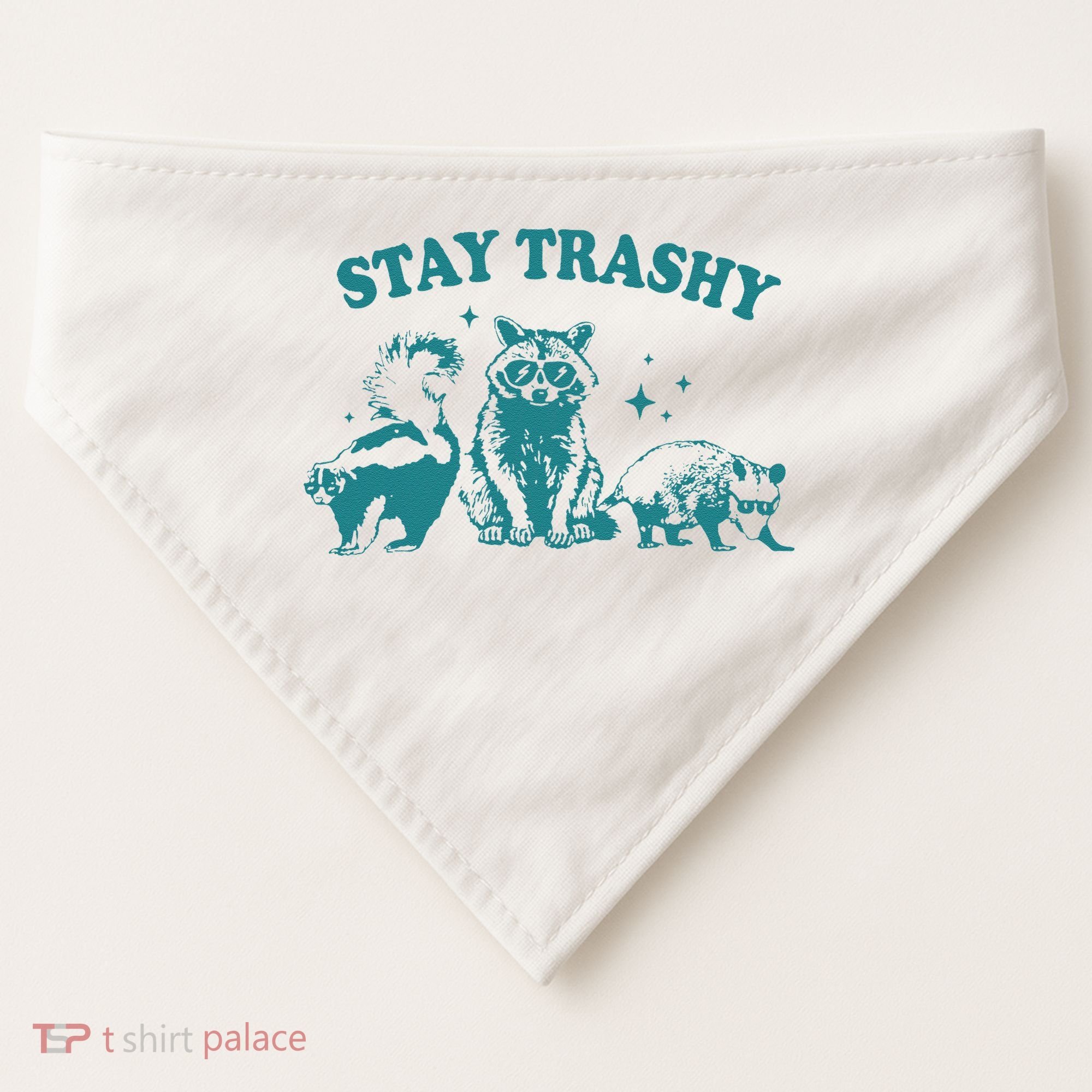 Stay Trashy Raccoon Opossum Skunk Gift USA-Made Doggie Bandana