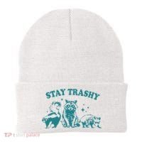 Stay Trashy Raccoon Opossum Skunk Gift Beanie thumb 0