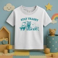 Stay Trashy Raccoon Opossum Skunk Gift Toddler T-Shirt thumb 3